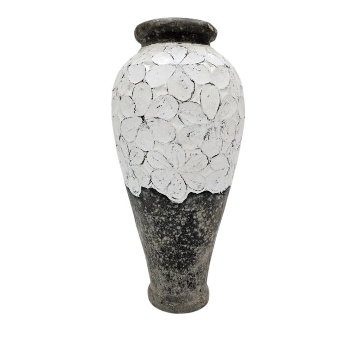 Floral Cement Vase Floral Cement Vase
