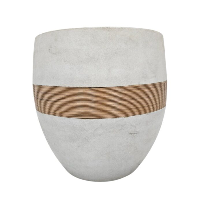 Geno Grc And Rope Side Table Front White Outdoor Side Table