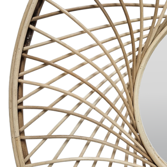 Rattan Radial Mirror Close Up Rattan Radial Mirror Close Up
