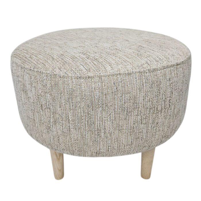URF20001A2 Round Beige Ottoman Main Top Front Round Beige Ottoman
