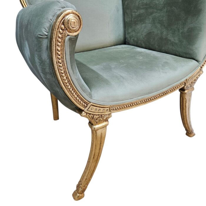 French carved occasional chair close up t French Inspired Occasional Chair
