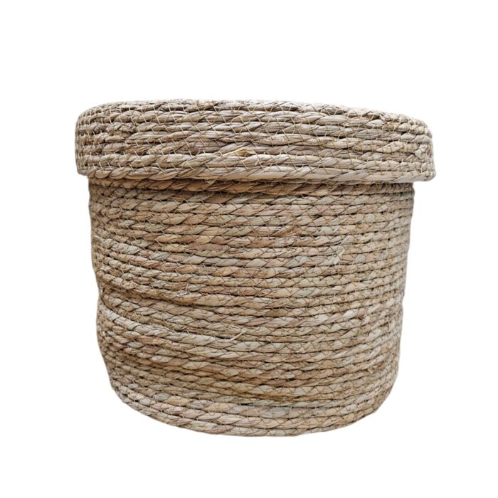 Natural Basket With Lid 36 x 27 cm Frot Decorative Basket With Lid