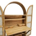 Concealed Teak And Rattan Desk
