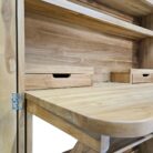 Concealed Teak And Rattan Desk