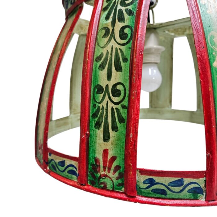Iron Hand Painted Hanging Lamp KMH9955A RedFront Bottom Iron Hand Painted Hanging Lamp KMH9955A RedFront Bottom
