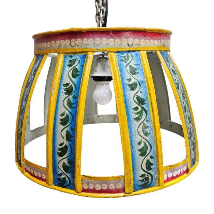 Iron Hand Painted Hanging Lamp KMH9955D Blue Close Iron Hand Painted Hanging Lamp KMH9955D Blue Close