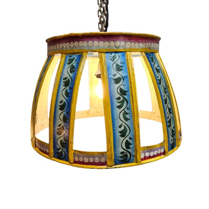 Iron Hand Painted Hanging Lamp KMH9955D Blue Open Blue Iron Hanging Pendant