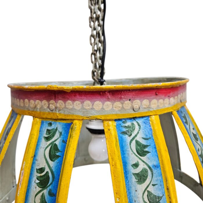 Iron Hand Painted Hanging Lamp KMH9955D Blue Top Iron Hand Painted Hanging Lamp KMH9955D Blue Top