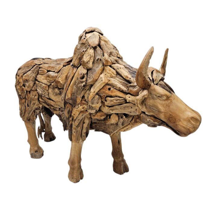 Teak Angus Life Size Cow