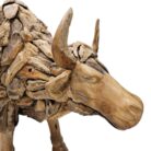 Teak Angus Life Size Cow Close