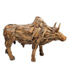 Teak Angus Life Size Cow Side