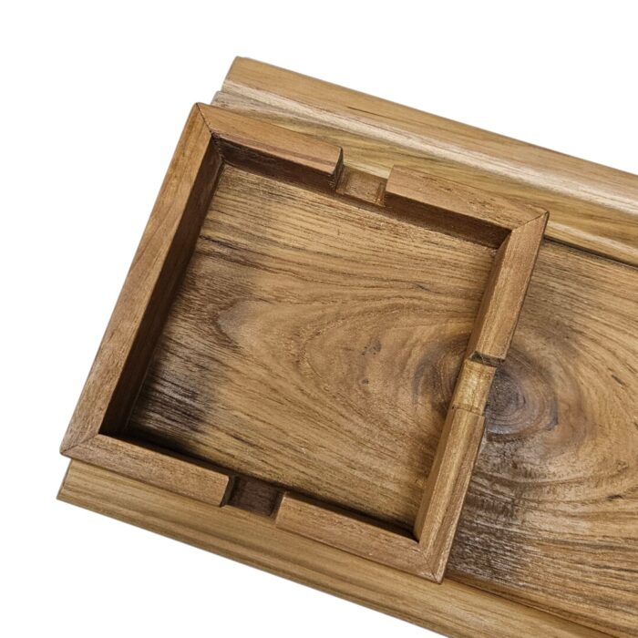 Folding Teak Couch Coffee Cup Holder