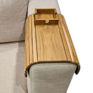 Folding Teak Couch Coffee Cup Holder