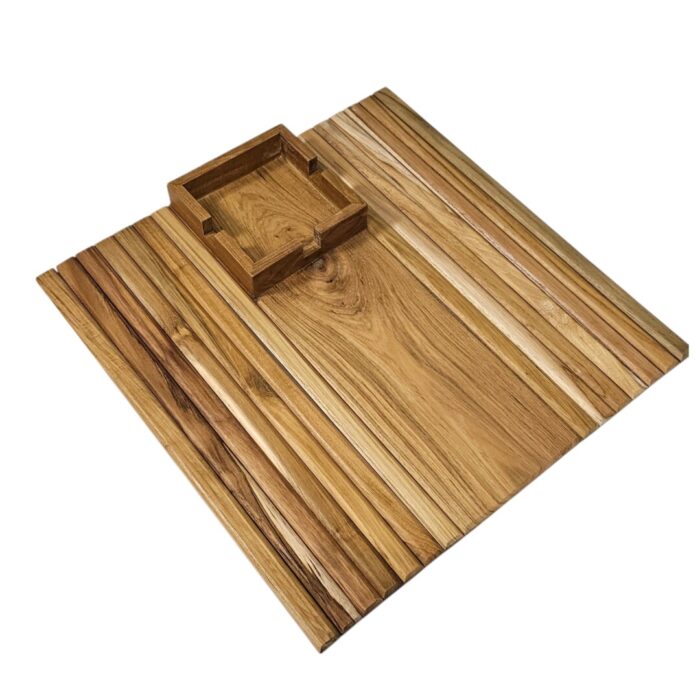 Folding Teak Couch Coffee Cup Holder