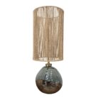 Jute Smoke Glass Table Lamp