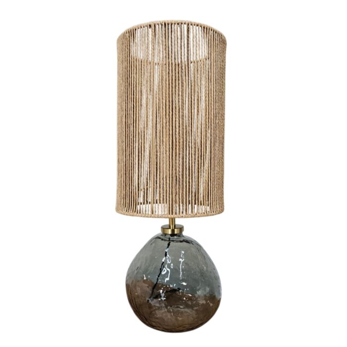 Jute Smoke Glass Table Lamp Jute Smoke Glass Table Lamp