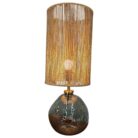 Jute Smoke Glass Table Lamp