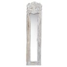 Full-length distressed white mirror