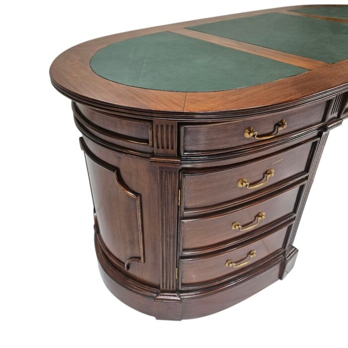 Mahogany Desk Oval BUA0226B Close Up Side Mahogany Desk Oval BUA0226B Close Up Side