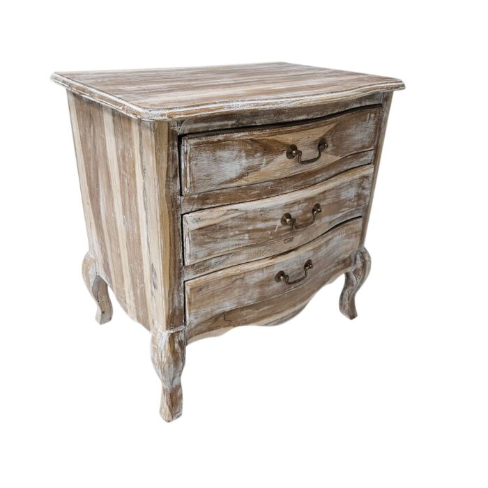 Teak bedside cabinet with drawer