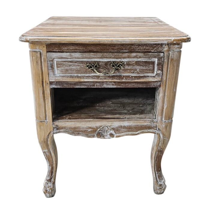 Farmhouse Bedside Pedestal Teak MAD5505A Top Farmhouse Bedside Pedestal Teak MAD5505A Top