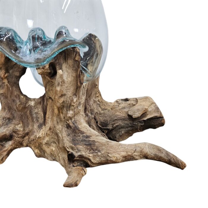 Glass On Wood Vase DER0010 Close Glass On Wood Vase DER0010 Close