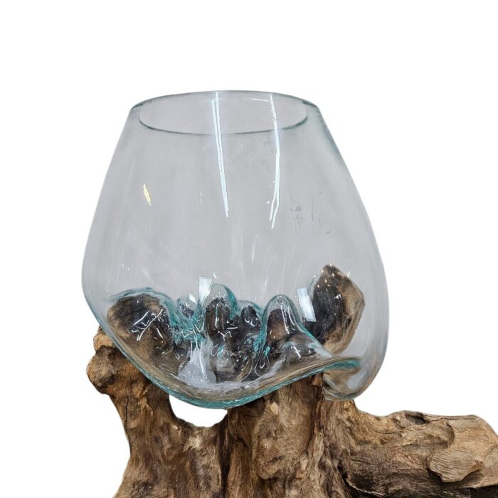 Glass On Wood Vase DER0010 Top Glass On Wood Vase DER0010 Top