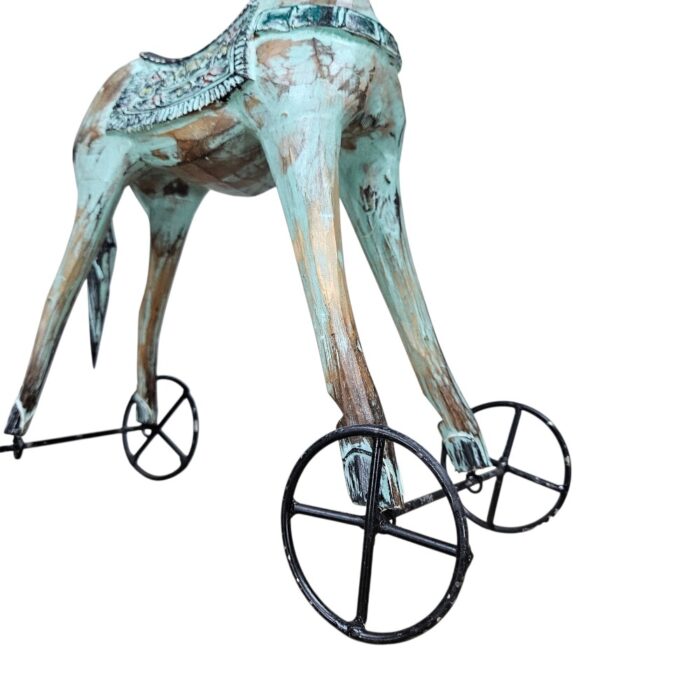 Green Wash Horse On Wheels WET0174 Close Bottom