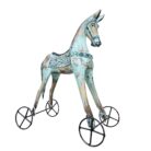 Carved Wooden Horse On Wheels