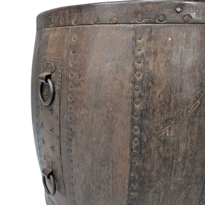 Iron Drum Side Table KMF25037 Close Side View