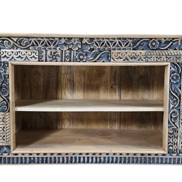 Lazuli Carved Tv Unit KMF26165 Close Up Shelf Lazuli Carved Tv Unit KMF26165 Close Up Shelf