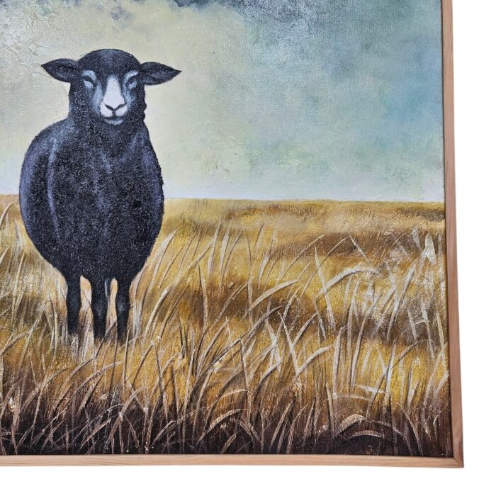 Vintage Black Sheep Acylic Painting KRE3501 Close Vintage Black Sheep Acylic Painting KRE3501 Close