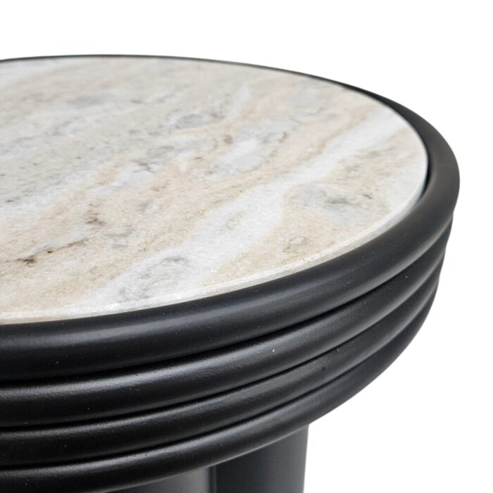 Yukito Iron Black Side Table KMF32086 Close Up