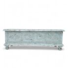 Carved Light Blue Blanket Box