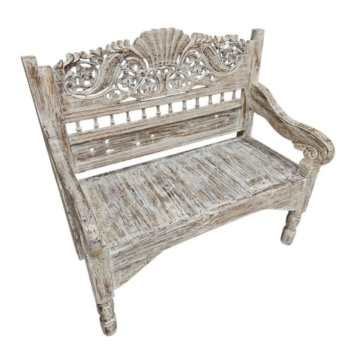 Carved Suma Teak Bench BEB6600 Side Carved Suma Teak Bench BEB6600 Side