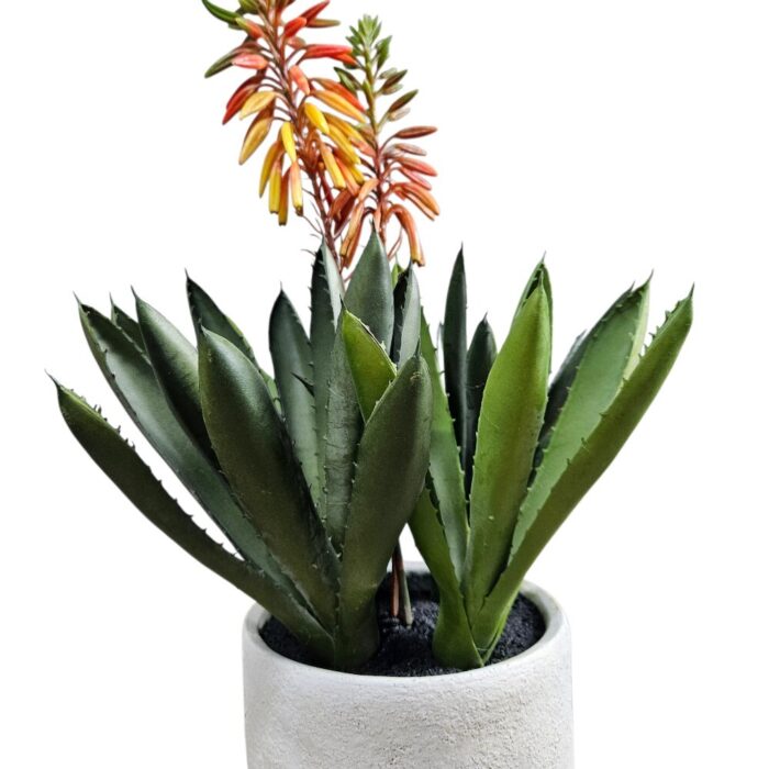 Faux Orange Aloe In Pot TRA1078 Close Mid Faux Orange Aloe In Pot TRA1078 Close Mid