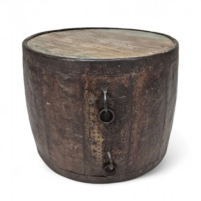 Iron Drum Side Table Front KMF25039A Top Iron Drum Side Table