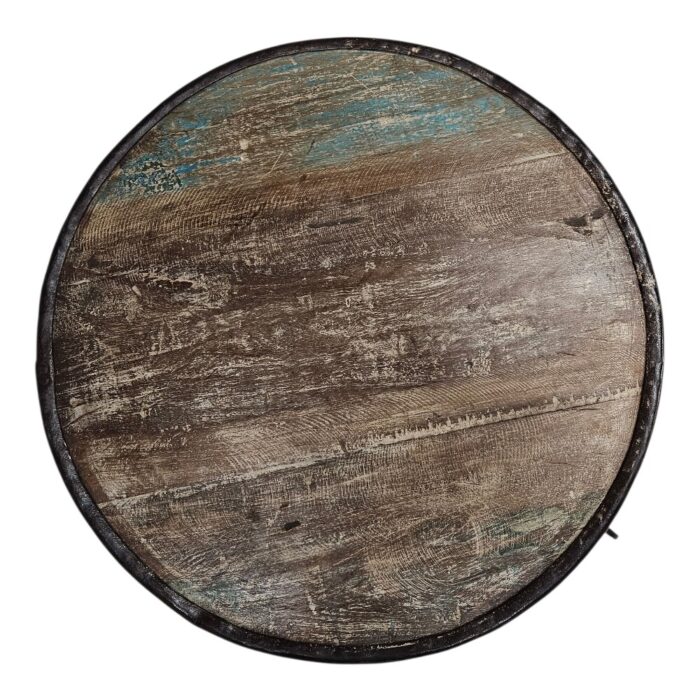 Iron Drum Side Table Front KMF25039A Top Iron Drum Side Table