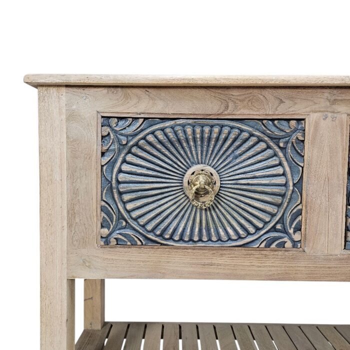 Lazuli Console Table KMF15360 Close Carved Lazuli Console Table