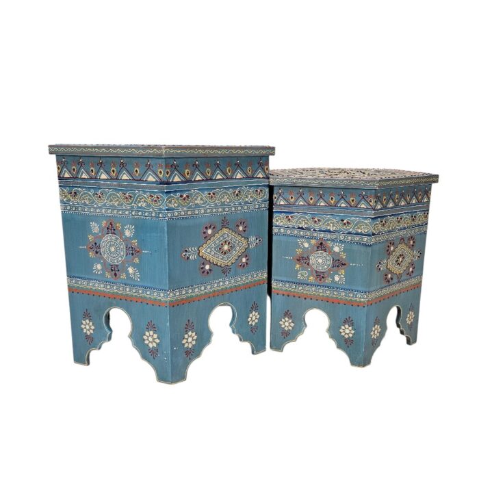 Morocco Side Table Set Blue KMF32066A Front Morocco Side Table