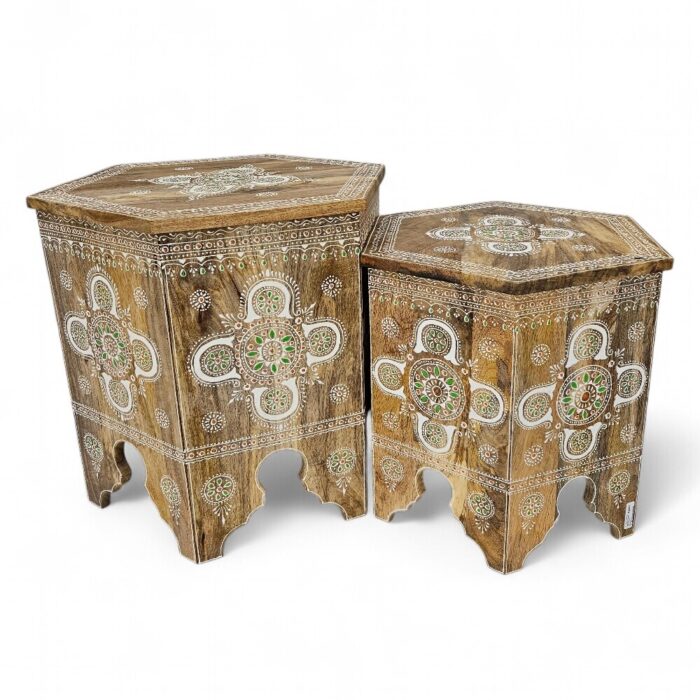 Morocco Side Table Set KMF32066 Brown Morocco Side Table