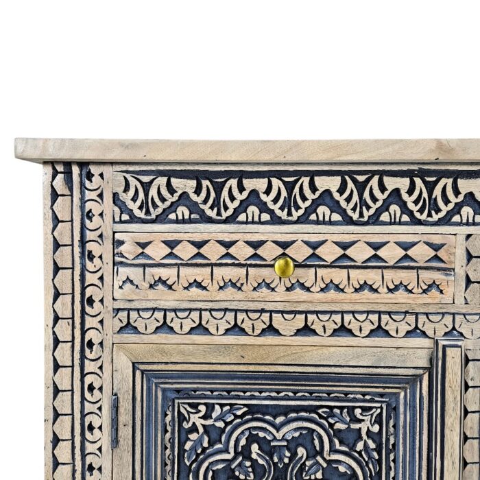 Onyx Carved Sideboard Main Front KMF19340 Close (2) Onyx Carved Sideboard