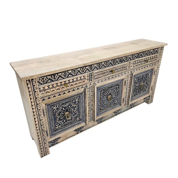 Onyx Carved Sideboard Main Front KMF19340 Side Onyx Carved Sideboard