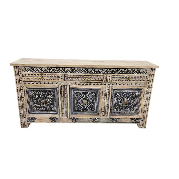 Onyx Carved Sideboard Main Front KMF19340 Top Onyx Carved Sideboard
