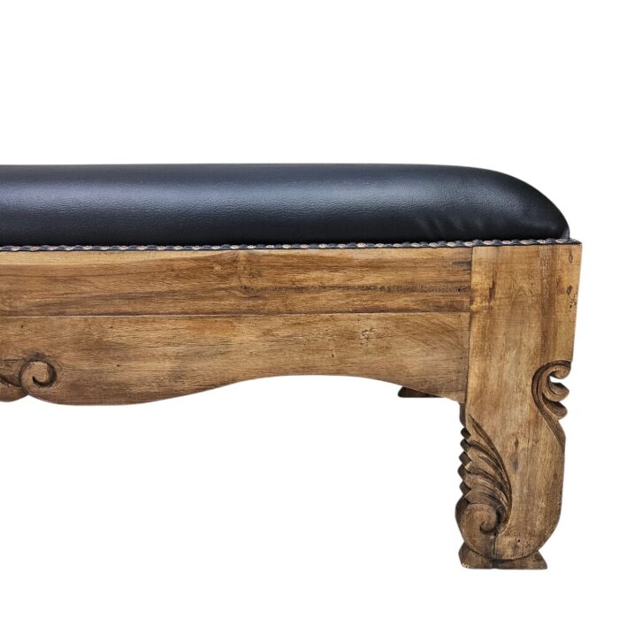 Polos Teak And Leather Bench