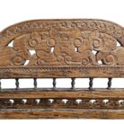 Rustic Carved Teak Bench