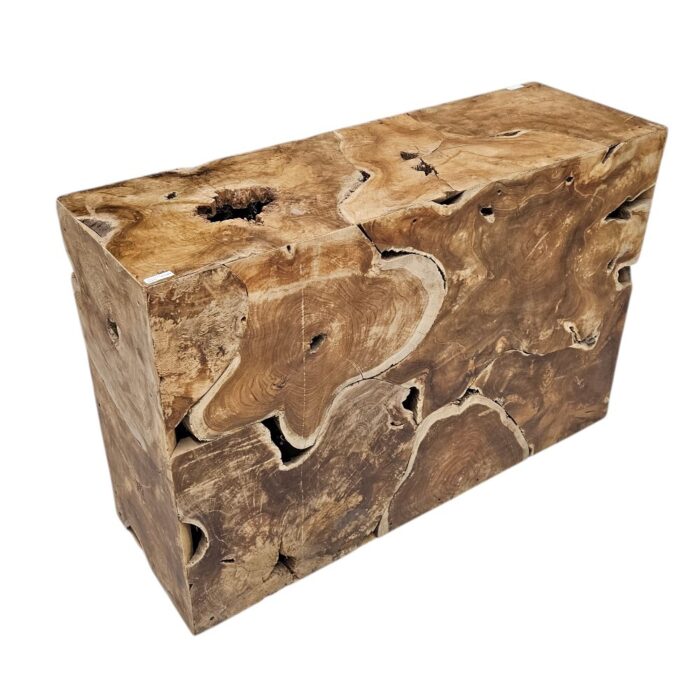 Teak Slice Console Table