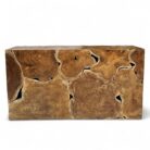 Teak Slice Console Table
