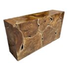 Teak Slice Console Table