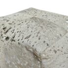 White Hide Ottoman